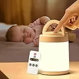 One Fire Luce Notturna Bambini Lampada da Comodino, 10 Colori Dimmerabile Lampada Notturna Ricaricabile Telecomando+Timer Lampada Touch Lampada a Batteria Portatile