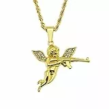 CHENLING RevengeAngel - Collana con ciondolo a forma di angelo, con ciondolo a forma di angelo, da uomo, accessori per pistola