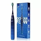 Spazzolino Elettrico Sonico Oclean Flow, Spazzolino da Denti Ricaricabile, 180 Giorni di Durata della Batteria, 5 Modalità, Spazzolino Elettrico Impermeabile IPX7, Testina Dupont, Timer 2 min(Blu)