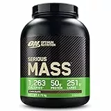 Optimum Nutrition Serious Mass Gainer, Proteine Whey in Polvere per Aumentare la Massa Muscolare con Creatina, Glutammina e Vitamine, Cioccolato, 8 Porzioni, 2.73 kg, il Packaging Potrebbe Variare