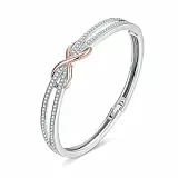 GEORGE · SMITH Bracciale Infinito da Donna Bracciale Infinito da 7 Pollici Placcato in Argento in Oro Rosa con Cristalli, Bracciale da Donna Regalo per la Festa della Mamma Compleanno Moglie Mamma
