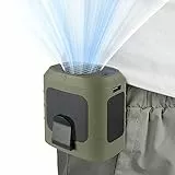Carastek Ventilatore Collo Portatile Ventilatore USB sulla vita, 8000mAh Waist Fan, 13000 RPM Ventilatore, USB ricaricabile, ventola di raffreddamento da cintura per viaggi/campeggio (Verde militare)