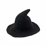 DIYANG Cappello da Strega da Donna Halloween Modern Winnter Fall Fashion Hat Sheep Foldable Wool Party Hat Festival Party Hat Darkgray