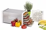 Tauro Essiccatori, Essiccatore alimentare Biosec Deluxe B6 a flusso orizzontale Made in Italy in acciaio inox con 6 cestelli, potenza 550W essicca fino a 3,5Kg