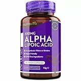 Acido Alfa Lipoico 650 mg – 120 Capsule ad Alto Dosaggio - Adatte a un’alimentazione Vegana – Naturali al 100% Senza Leganti o Riempitivi Sintetici – Fornitura da 4 Mesi – Prodotte da Nutravita