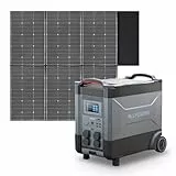 ALLPOWERS Batteria portatile R4000 con moduli solari monocristallini da 600 W, generatore solare 3600 Wh LiFePO4 con uscita AC 4000 W, batteria portatile per campeggio, camper, casa