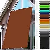 Vele Parasole da Giardino Grandi 4.5 x 5.5 m Rettangolare Impermeabile Tenda Parasole Esterno, Protezione UV e Antipioggia Parasole con Occhielli e Fascette, per Balcone Campeggio, Rosso Ruggine
