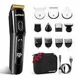 SUPRENT Regolabarba Tagliacapelli Uomo Rasoio Elettrico Barba e Capelli, 6 in 1 Depilatore Corpo Uomo Styling Kit per Viso, Corpo, Orecchie e Naso, Idea Regalo