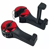 Gancio Poggiatesta Auto，2 Pezzi Gancio Universale per Sedile Posteriore del Sedile del Poggiatesta per Auto Gancio Seggiolino Auto con porta cellulare, per Borse, Ombrelli, Vestiti (Red)