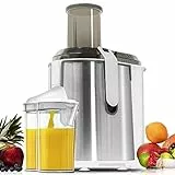 Cecotec StrongTitanium 19000 XXL Frullatore frutta e verdura con 19000 giri/min, 1300 W, canale di ingresso 75 mm, disco in titanio, 2 velocità e senza BPA, grigio