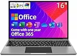 jumper Computer Portatile, 4GB RAM 128GB SSD, 16'' FHD PC Portatile, Celeron Notebook, 4M Cache, Fino a 2,5 GHz, 1920 * 1200 IPS, 2.4G+5G WiFi, Bluetooth4.0, Office 365, USB 3.0×2, Grigio, 2023