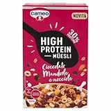 Cameo High Protein Muesli, Cereali Proteici Con Cioccolato Fondente, Croccanti Mandorle E Nocciole Tostate, 300g