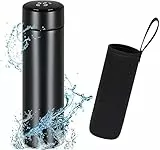 Flintronic 500ML Bottiglia Acqua, Borraccia Termica con LED Temperatura Coperchio, Termos Caffè in Acciaio Inossidabile, Tazza Intelligente Temperatura per Mantenere Caldo/Freddo per Scuola, Ufficio