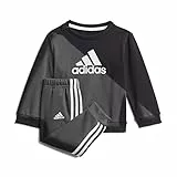 adidas GM8977 I BOS Jog FT Tuta da Ginnastica Unisex - Bimbi 0-24 Top:Black/White Bottom:Black/White 3-6M