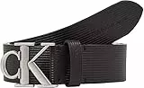 Calvin Klein ROUND MONO PL LTHR TX BELT 35MM, Uomo, Black, 115