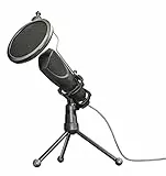 Trust Gaming GXT 232 Mantis Microfono USB per Streaming, Shock-Mount, Filtro Pop e Treppiede, Microfono per PC, Computer, PS4, PS5, Podcast, Vlog - Nero