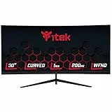 Itek Monitor GGC - 30 Pollici, Curvo R1800, Risoluzione WFHD 2560x1080 UltraWide, Pannello VA da 200Hz, Schermo 21:9, Risposta 1ms MPRT, Collegamenti 3xHDMI e DP, HDR Ready, Adapt Sync