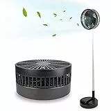 Soldela FISHTEC Ventilatore da Tavolo Senza Fili - Telescopico da 35 a 100 cm - Testa inclinabile 180° - 4 velocità - Ricaricabile USB - Silenzioso 30dB - Portatile A Piantana o da appoggiare - Nero