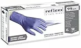 Reflexx R99, Guanti Hi-Risk in Nitrile senza Polvere Gr. 8.9, 50 Pezzi, Blu, L