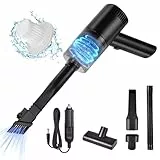 URAQT Aspirapolvere Auto, 6000PA Mini Aspirapolvere per Auto 3 in 1 Aspirapolvere Portatile, Aspirapolvere Piccolo Ricaricabile Aspirabriciole Potente Adatto per Auto(Stile con Filo)