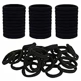 ILamourCar 50 Pezzi Elastici Capelli Donna, Elastici Capelli Neri di Cotone, Bande per Capelli No-metal Adatte Perfettamente per Donne & Ragazze