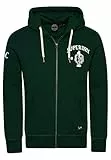 Superdry Vintage Collegiate Ziphood Maglia di Tuta, Verde Smeraldo, M Uomo