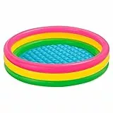 Intex-156162 Piscina 3 Anelli, Colore Verde/Giallo/Fucsia, 114 x 25 cm, 57412
