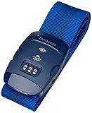 Samsonite Global Travel Accessories Luggage Cinghia per Valigie con Chiusura a Combinazione a 3 Cifre con Funzione TSA, 190 centimeters, Blu (Midnight Blue)