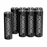 POWEROWL Batterie Ricaricabili AA ad Alta capacità 2800mAh, 1,2V NiMH AA Pile Ricaricabili (1200 cicli, Pre-caricate, Confezione da 8)
