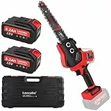 Laecabv 7 Pollici Mini Motosega a Batteria Portatile con 18V 5.2Ah Batteria Per il Taglio del Legno e Giardinaggio (7 Pollici con batterie)