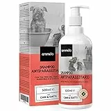 Animigo Shampoo per Cani E Gatti Antiparassitario, A Base di Oli Essenziali Antizecche E Antipulci, Prodotto Detergente per La Pelle E Il Pelo del Tuo Cane - 570 g