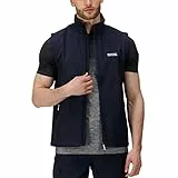 Regatta (REGLC) Full Wind Resistant Gilet Bradwell III Smanicato in Softshell Elastico, Antivento e impermermeabile, con 2 Tasche Inferiori con Zip, Navy, XL Mens