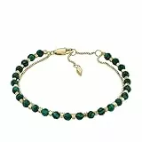Fossil Bracciale da donna, Bracciale con perline impilate, L: 200 mm, L: 4 mm, Verde (Green)
