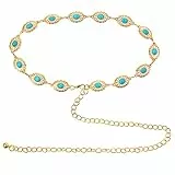 cobee Concho - Cintura da donna con cintura in metallo occidentale con fibbia per jeans, Oro