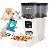 Balimo Leon 3L Distributore Automatico di Cibo per Gatti | 2.4G WiFi Dispenser Crocchette Cibo Cani Automatico | Pet Feeder Automatico Mangiatoia per Animali Domestici（Nero）