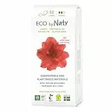 Eco by Naty Proteggi Slip per donna NORMALE – Proteggi slip per l'uso quotidiano, sottili Proteggi slip discrete da donna ecologici con cotone biologico per mantenere la freschezza (32 unità)