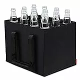 achilles Borsa per portare 12 Bottiglie Da 1,5 Litri, Borsa per Bottiglie, Borsa per il Trasporto Con Divisori per Bottiglie, Borsa per la Spesa Con 12 Scomparti (Nero)(Per 12 bottiglie)