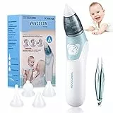 Aspiratore Nasale Elettrico, Detergente per Naso Elettrico per Bambini e Rimozione Cerume per Orecchie con 4 Ugelli Riutilizzabili per Ventose per Neonati Bambini Piccoli