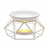 Zweipapple Bruciatore di essenze, Brucia Essenze in Metallo Olio Diffusore a Candela 3 Colori per Scelta(Bianco)