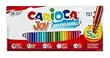 CARIOCA Pennarelli Joy Paperboard Wallet, Pennarelli Colorati per Bambini con Punta Fine, Ideali per Disegnare e Colorare, Super Lavabili, Colori Assortiti, 36 Pezzi