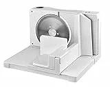 Affettatrice elettrica KALORIK TKG AS 1004 WH PL - 100W - Lama dentata diametro 17 cm - Rotella regolazione spessore - Bianca