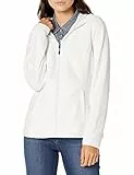 Amazon Essentials Giacca in pile a maniche lunghe con cappuccio e cerniera intera Donna, Avorio, M