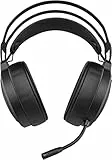 HP – Gaming Cuffie X1000 Wireless con Dongle USB, Autonomia fino a 20 ore, Virtual Surround 7.1, Auricolari e Fascia Sospensione Imbottiti, Microfono Asta Flessibile LED Rosso, Comandi On-Ear, Nero