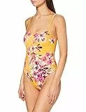 Iris & Lilly Costume da Bagno Premaman Donna, Giallo Senape, Floreale Tropicale, 44