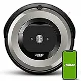 iRobot Roomba e5154 Robot Aspirapolvere, Sistema ad Alte Prestazioni con Dirt Detect e Spazzole Tangle-Free, per Pavimenti e Tappeti, Adatto per i Peli degli Animali Domestici, Wi-Fi, Argento