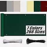 Ufamiluk Telo frangivista Balcone Oscurante in HDPE Anti-UV con Occhielli Fascetta e Corde Copri Balcone per Balcone Esterno Terrazzo Piscina Patio 80x500cm Verde Scuro