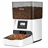 Anykuu Distributore Cibo Gatti 4L Mangiatoia Automatica per Gatti Con Timer e Registrazione Vocale 10S Automatica Dispenser Crocchette Gatti 1-6 Pasti al Giorno per Animali Di Piccola e Media Taglia