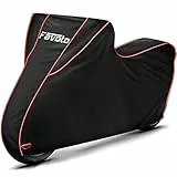 Favoto Telo per Moto Esterno Impermeabile Coprimoto Copri scooter di 300D OXFORD con Rivestimento PU e Cuciture Termosaldate, Resistente a Pioggia Neve Polvere Vento 265 x 105 x 125cm (Rosso Nero)