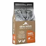 almo nature Holistic Maintenance, Crocchette per Gatti Adulti con Pollo e Tacchino - Sacco da 12 kg