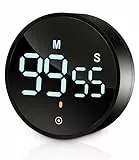 Birshe Digital Timer da Cucina con Display LCD e Magnete, Visibile per Cottura Classe Studio Allenarsi Magnetico Countdown Contaminuti Kitchen (Nero)